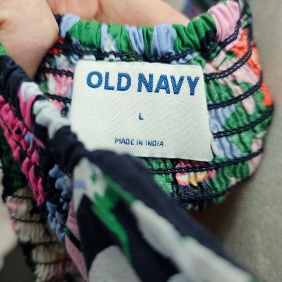 Old Navy Multi Floral Puff Sleeve Swing Dress Size Large - Picture 8 of 11